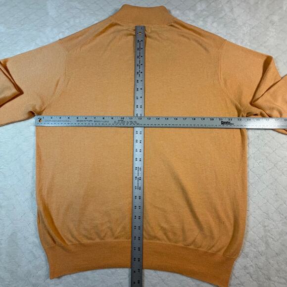 Peter Millar Cotton Cashmere 1/4 Zip Sweater Boot Ranch TX Golf Club Logo Men Lg - Picture 5 of 5